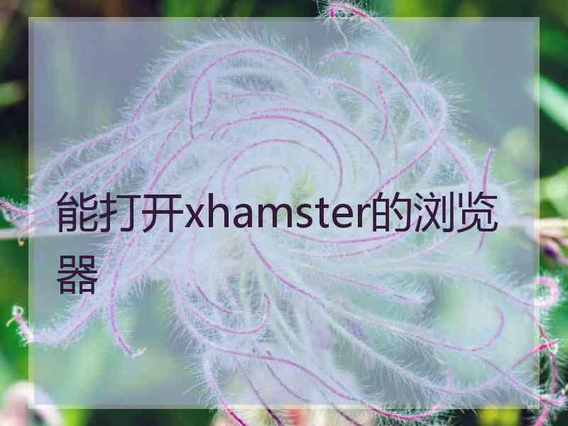 能打开xhamster的浏览器 能打开xhamster的浏览器
