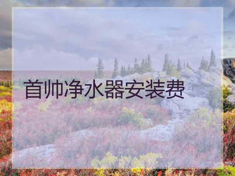 首帅净水器安装费 首帅净水器安装费