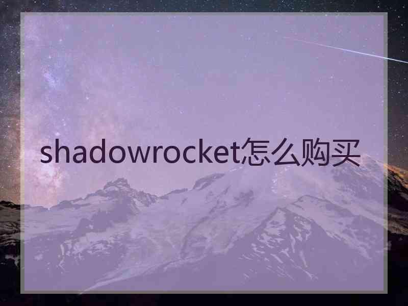 shadowrocket怎么购买