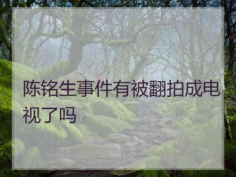 陈铭生事件有被翻拍成电视了吗 陈铭生事件有被翻拍成电视了吗