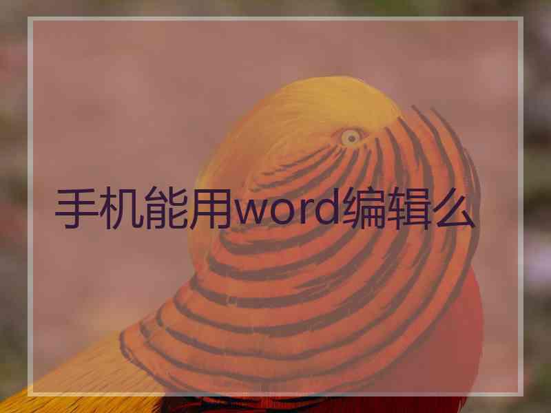 手机能用word编辑么 手机能用word编辑么