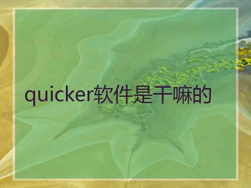 quicker软件是干嘛的 quicker软件是干嘛的