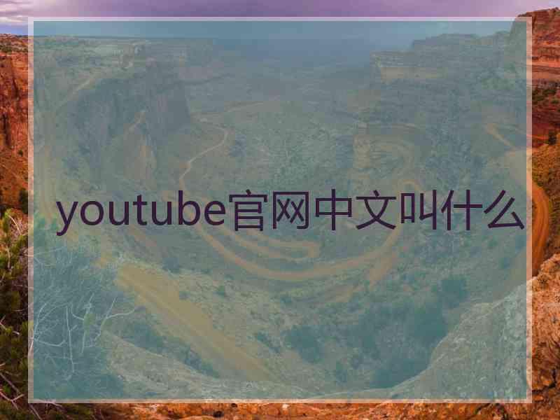 youtube官网中文叫什么