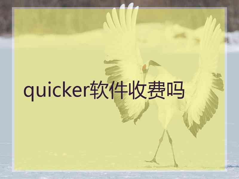 quicker软件收费吗 quicker软件收费吗