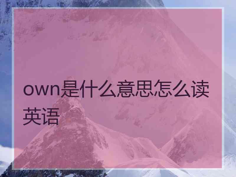 own是什么意思怎么读英语 own是什么意思怎么读英语