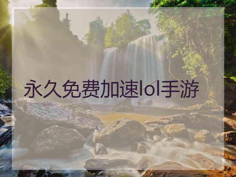 永久免费加速lol手游 永久免费加速lol手游