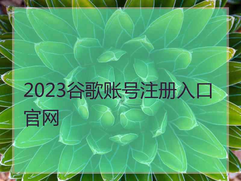 2023谷歌账号注册入口官网