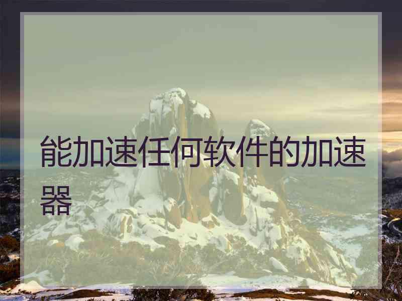 能加速任何软件的加速器