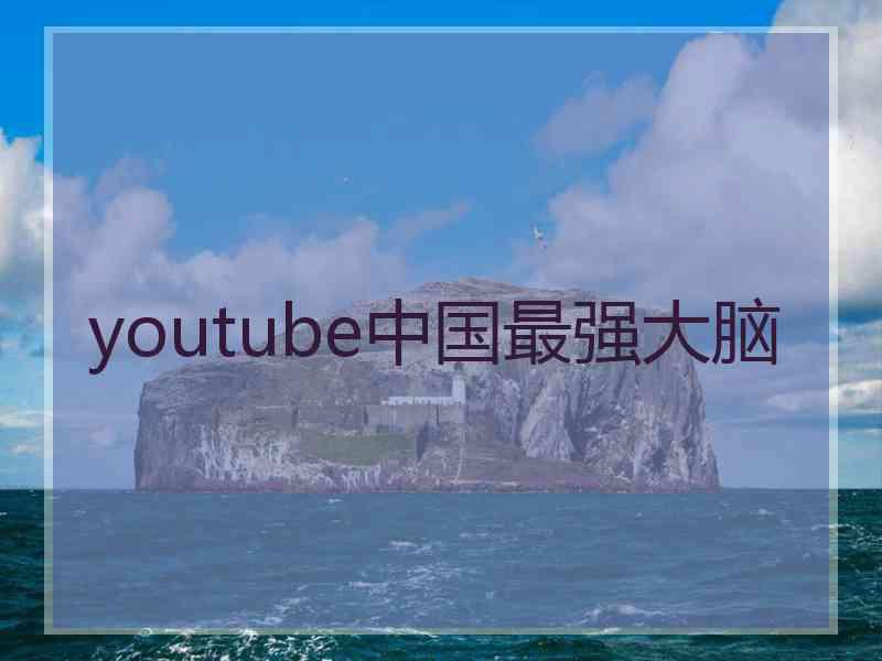 youtube中国最强大脑