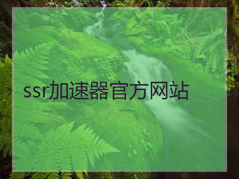 ssr加速器官方网站