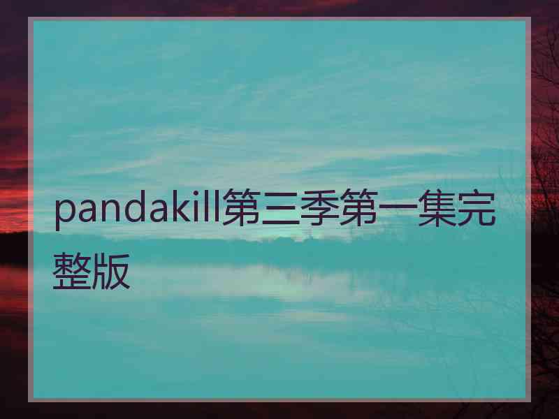 pandakill第三季第一集完整版