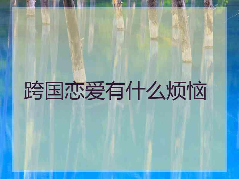 跨国恋爱有什么烦恼