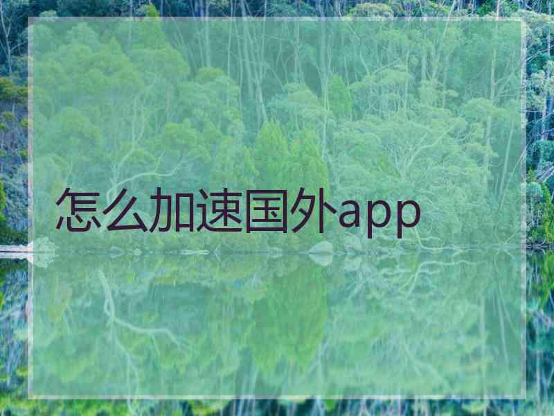 怎么加速国外app