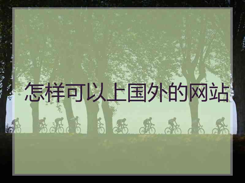 怎样可以上国外的网站