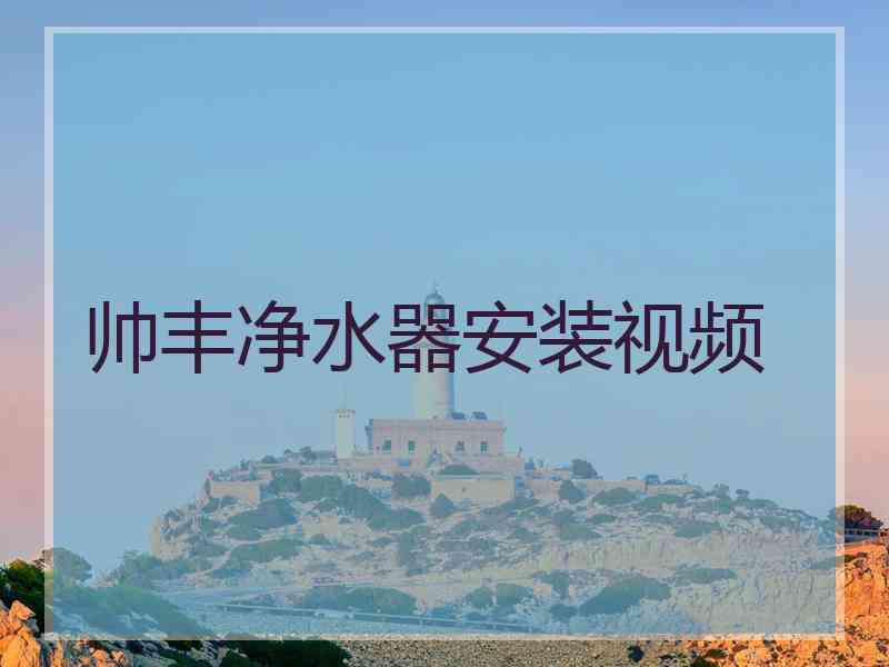 帅丰净水器安装视频