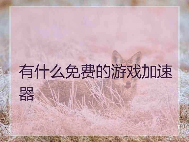 有什么免费的游戏加速器