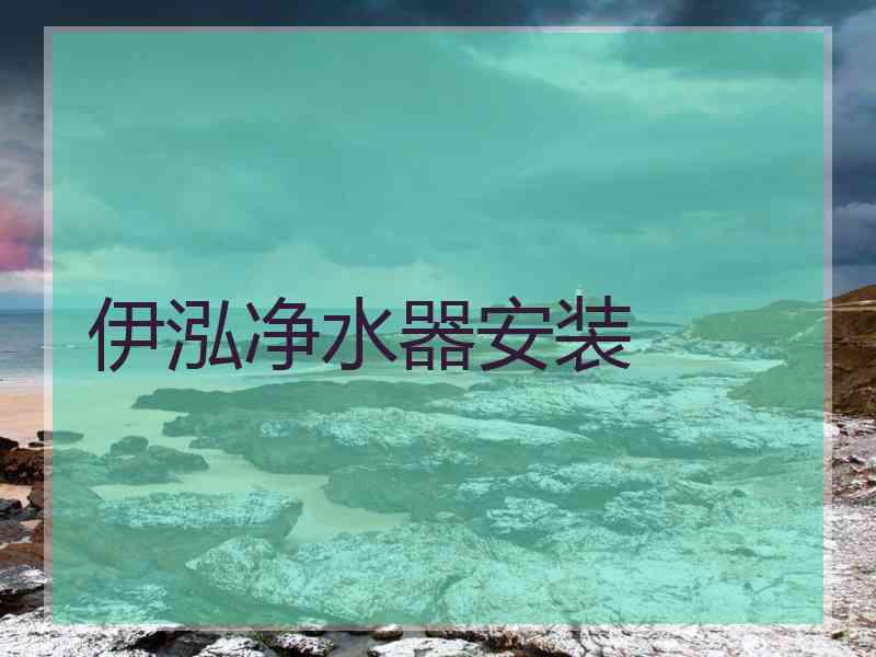 伊泓净水器安装