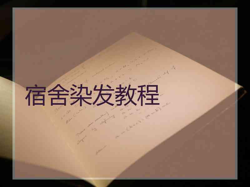宿舍染发教程
