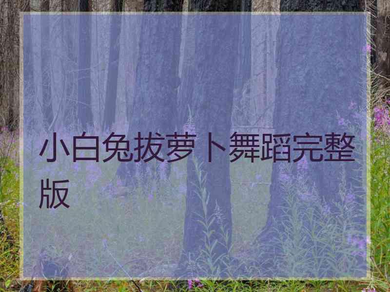 小白兔拔萝卜舞蹈完整版