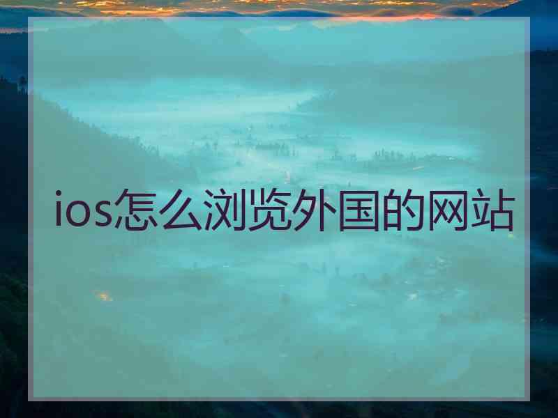 ios怎么浏览外国的网站