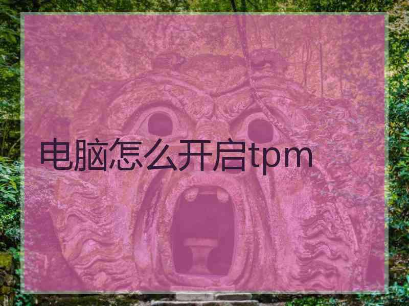电脑怎么开启tpm