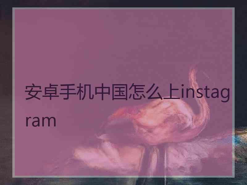 安卓手机中国怎么上instagram