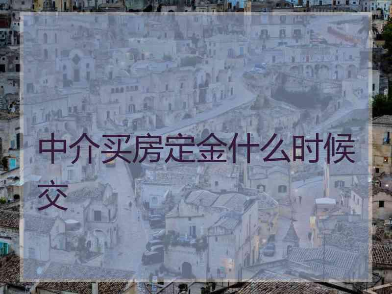 中介买房定金什么时候交