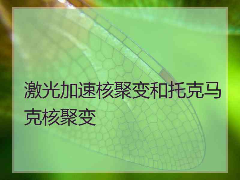 激光加速核聚变和托克马克核聚变