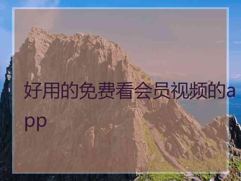 好用的免费看会员视频的app