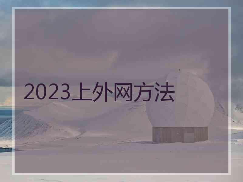 2023上外网方法