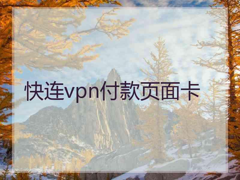 快连vpn付款页面卡