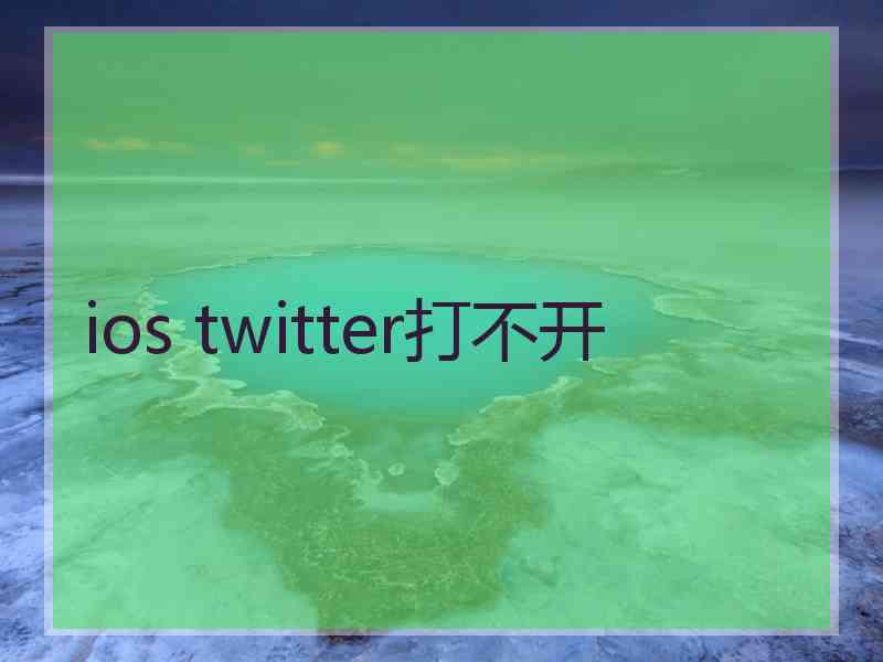 ios twitter打不开