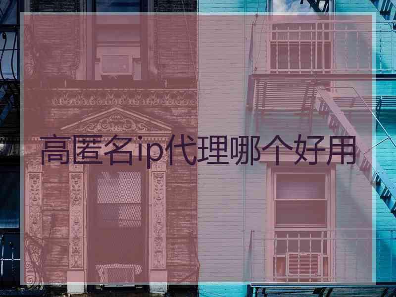 高匿名ip代理哪个好用