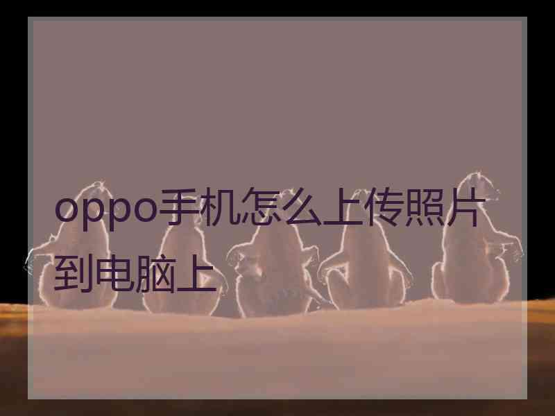 oppo手机怎么上传照片到电脑上