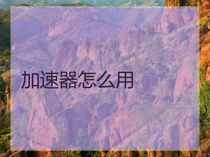 加速器怎么用