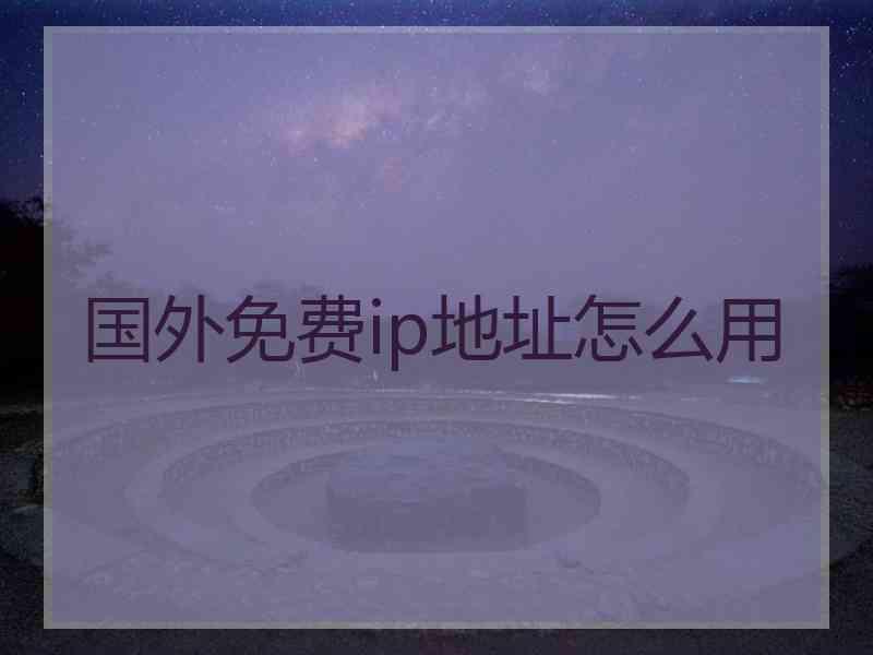 国外免费ip地址怎么用