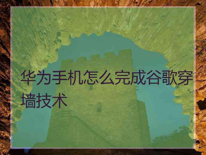 华为手机怎么完成谷歌穿墙技术