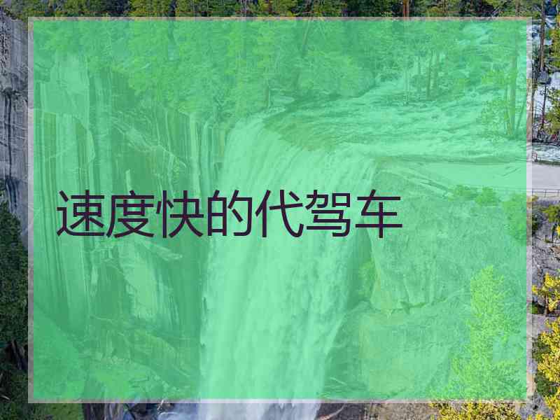 速度快的代驾车