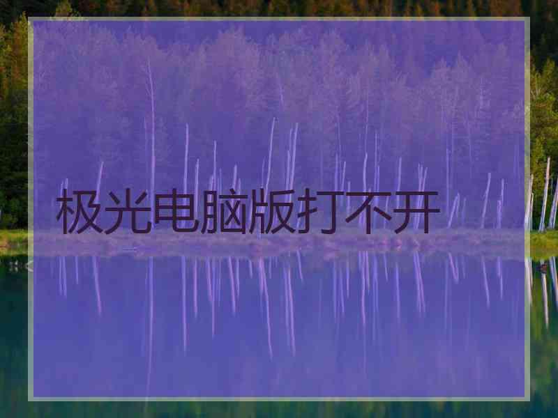 极光电脑版打不开