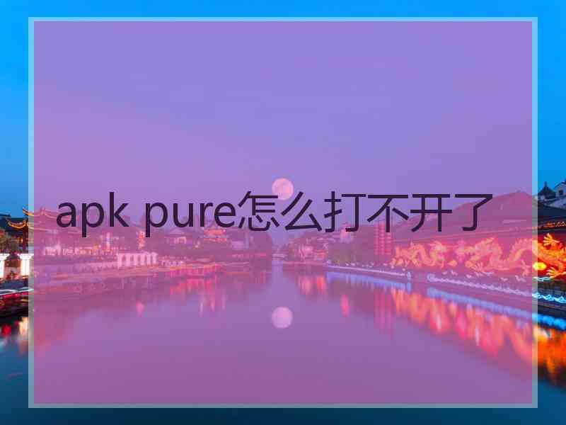 apk pure怎么打不开了