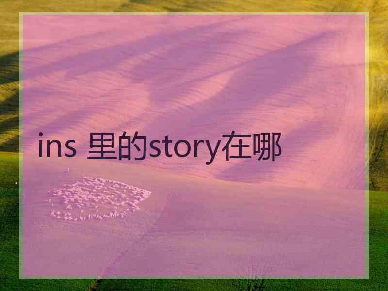 ins 里的story在哪