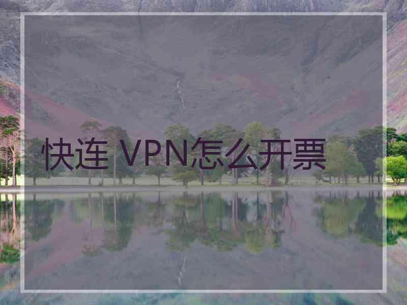 快连 VPN怎么开票