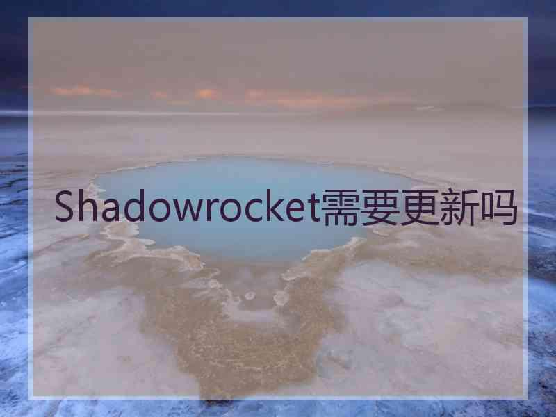 Shadowrocket需要更新吗