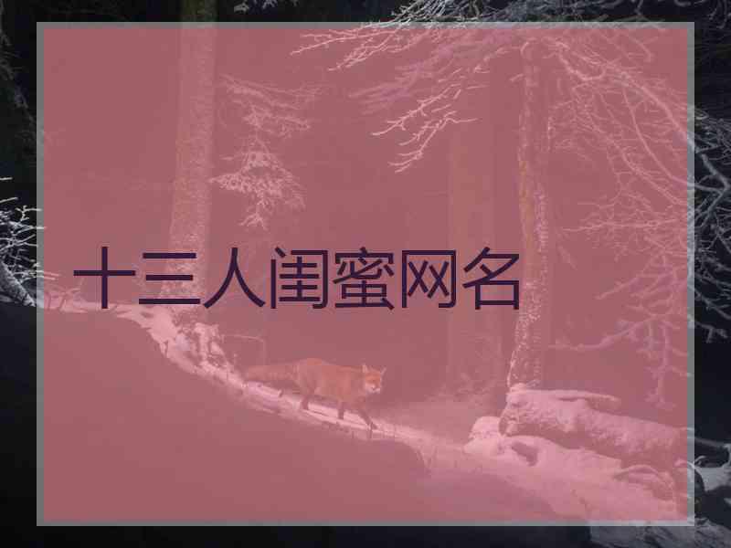 十三人闺蜜网名