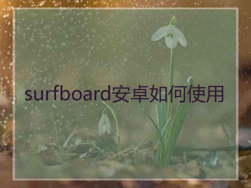 surfboard安卓如何使用