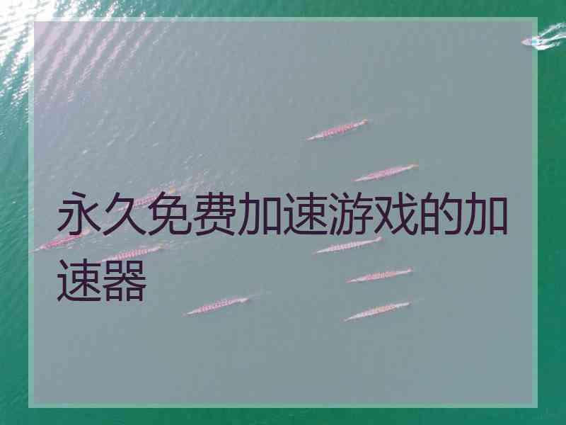 永久免费加速游戏的加速器