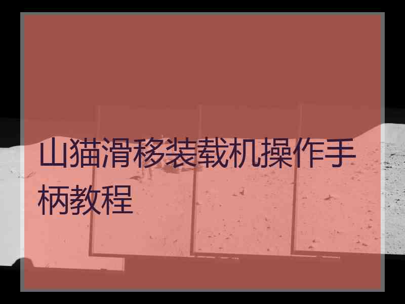 山猫滑移装载机操作手柄教程