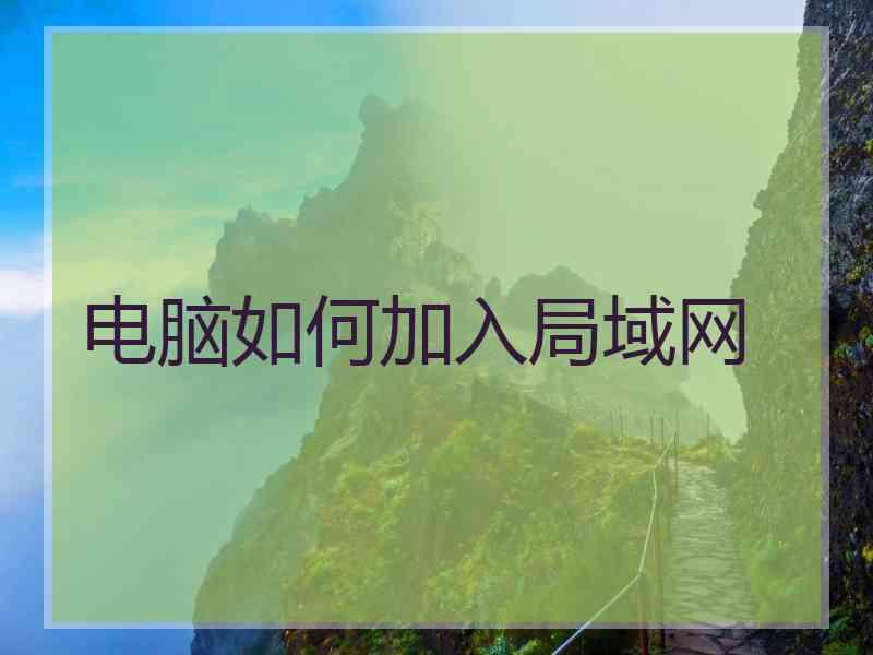 电脑如何加入局域网
