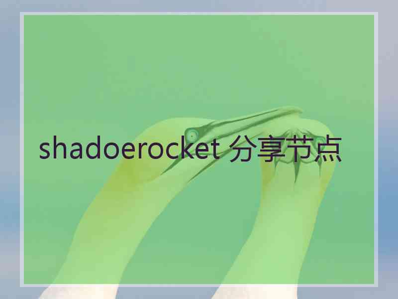 shadoerocket 分享节点