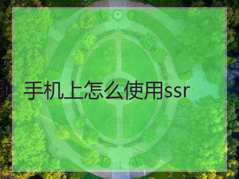 手机上怎么使用ssr